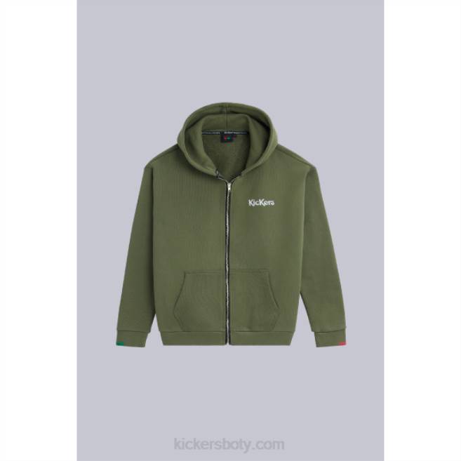 Kickers unisex mikina na zip khaki JP261018