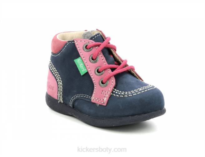 Kickers děti babystan zip tmavě růžová trikolóra JP26923