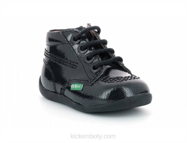 Kickers děti billista zip černý patent na trvalou JP26912