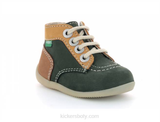 Kickers děti bonzip-2 khaki žlutý velbloud JP26775