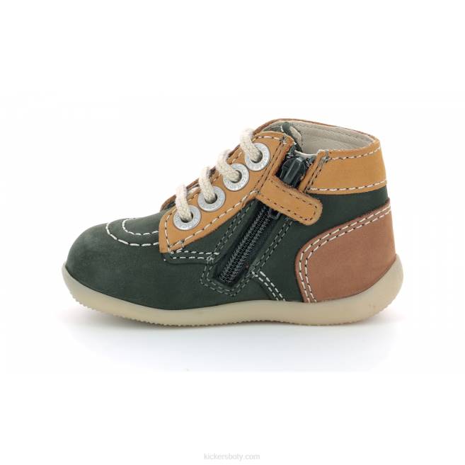 Kickers děti bonzip-2 khaki žlutý velbloud JP26775