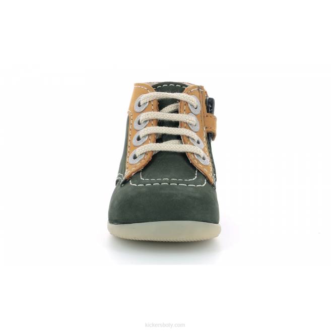 Kickers děti bonzip-2 khaki žlutý velbloud JP26775