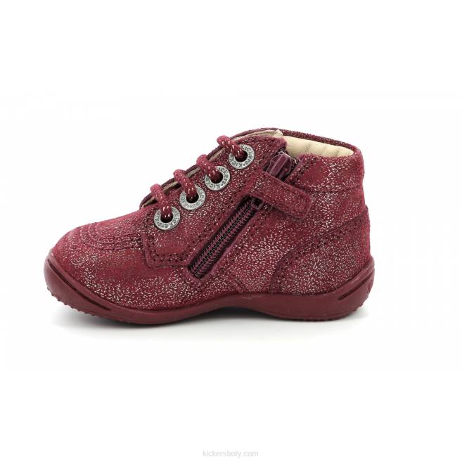 Kickers děti gulyflow burgundy metalizované JP26895