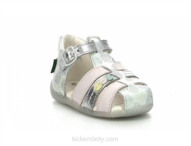 Kickers děti bigfly-2 bílé růžové tečky multico JP26645