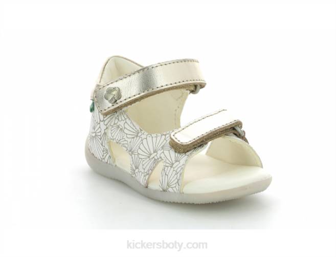 Kickers děti binsia-2 bílá stříbrná mušle JP26380