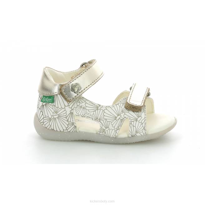 Kickers děti binsia-2 bílá stříbrná mušle JP26380