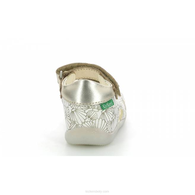 Kickers děti binsia-2 bílá stříbrná mušle JP26380