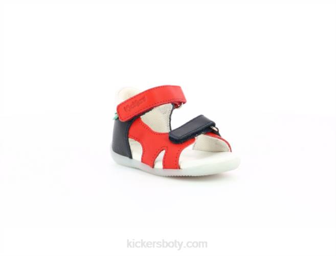 Kickers děti binsia-2 tmavě červená bílá JP26761