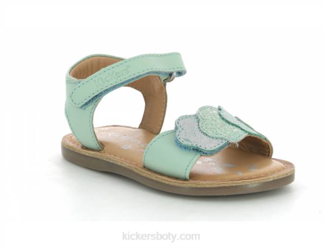 Kickers děti dyastar světle zelená metalizovaná JP26600