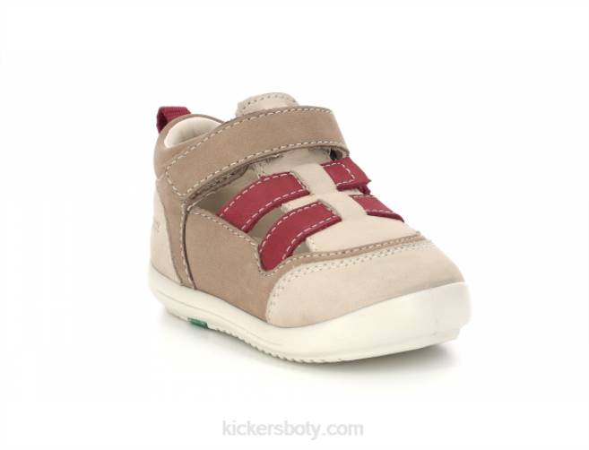 Kickers děti klony béžově červené JP26419