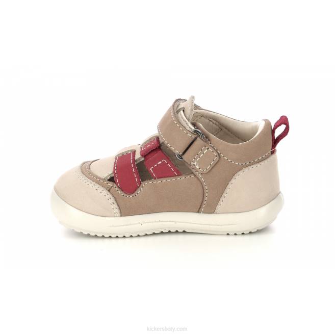Kickers děti klony béžově červené JP26419