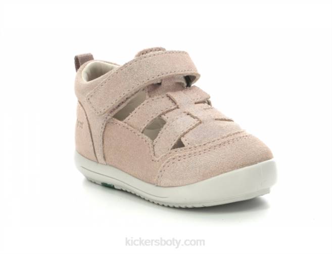 Kickers děti klony světle růžové metalizované JP26567