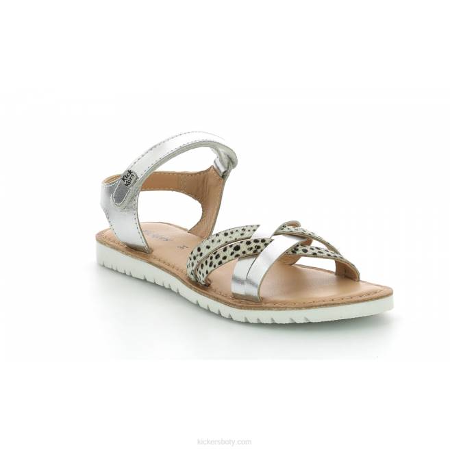 Kickers děti lepší nový bílý stříbrný potisk JP26666