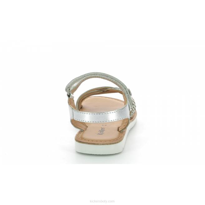 Kickers děti lepší nový bílý stříbrný potisk JP26666