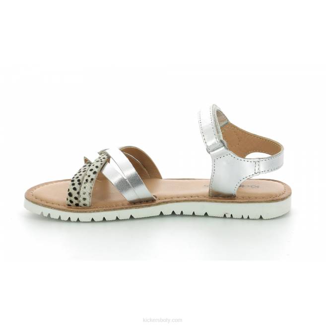 Kickers děti lepší nový bílý stříbrný potisk JP26666