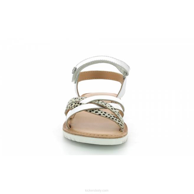 Kickers děti lepší nový bílý stříbrný potisk JP26666