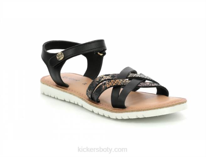 Kickers děti lepší nový černý plaz JP26663