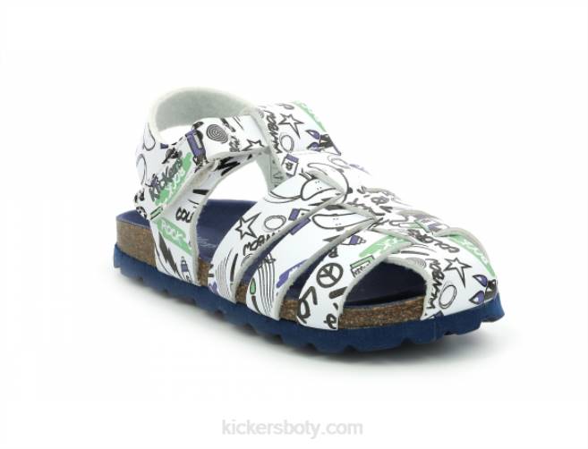 Kickers děti letní bílá ulice JP26614