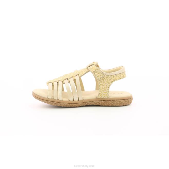 Kickers děti nejlepší béžový zlatý leopard JP26736