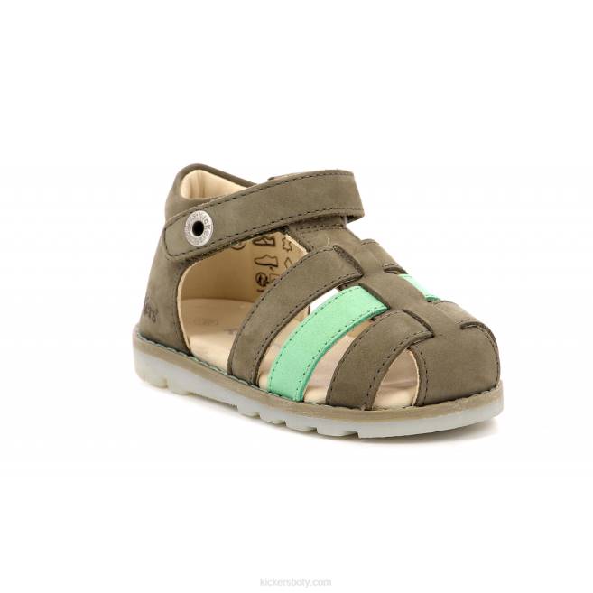 Kickers děti nonopi khaki zelená JP26701