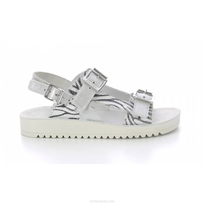 Kickers děti odysummer stříbrná zebra JP26486