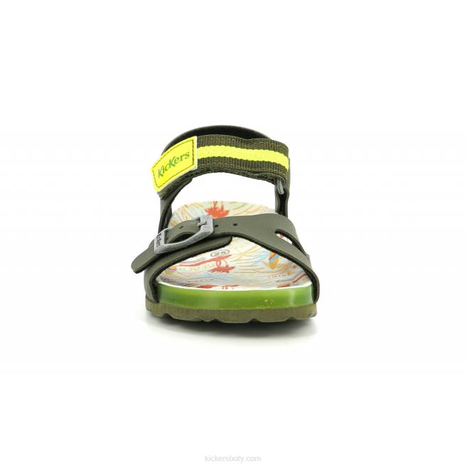 Kickers děti sostreet khaki žlutý příboj JP26573