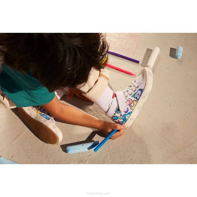 Kickers děti godup bíle tištěné JP26937