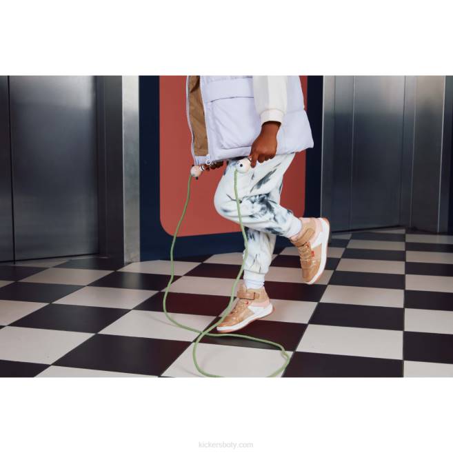 Kickers děti kickalien béžové růžové třpytky JP26979