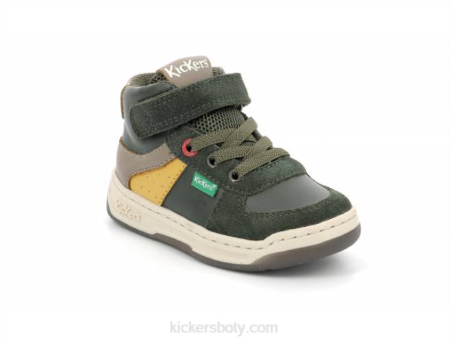 Kickers děti kickalien khaki žlutá taupe JP261007