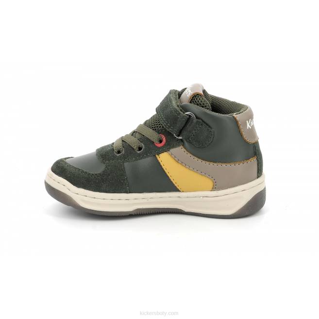 Kickers děti kickalien khaki žlutá taupe JP261007
