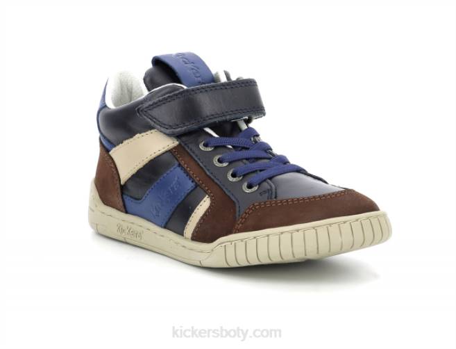 Kickers děti wincky cdt brown blue navy JP26985