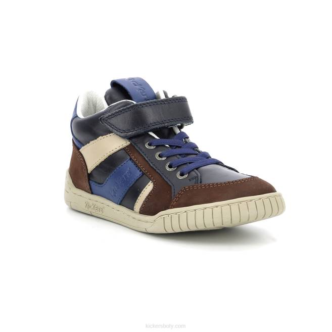 Kickers děti wincky cdt brown blue navy JP26985
