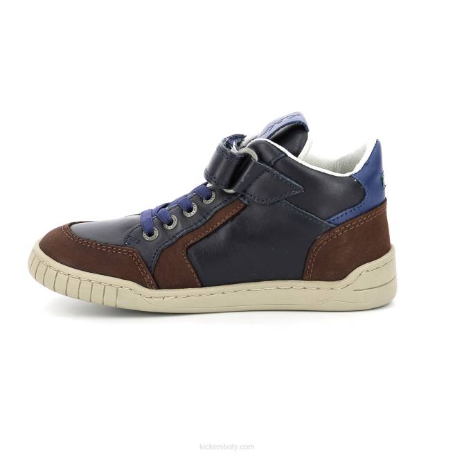 Kickers děti wincky cdt brown blue navy JP26985