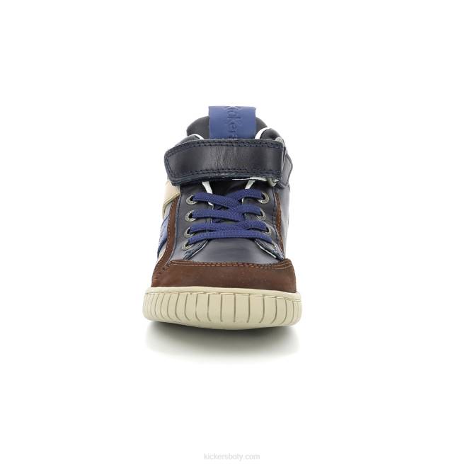 Kickers děti wincky cdt brown blue navy JP26985