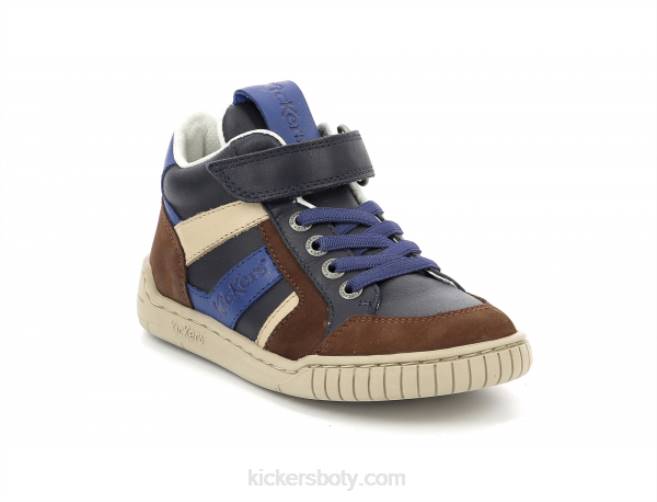 Kickers děti wincky cdt brown blue navy JP26993