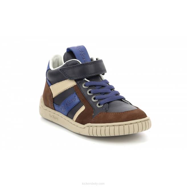 Kickers děti wincky cdt brown blue navy JP26993