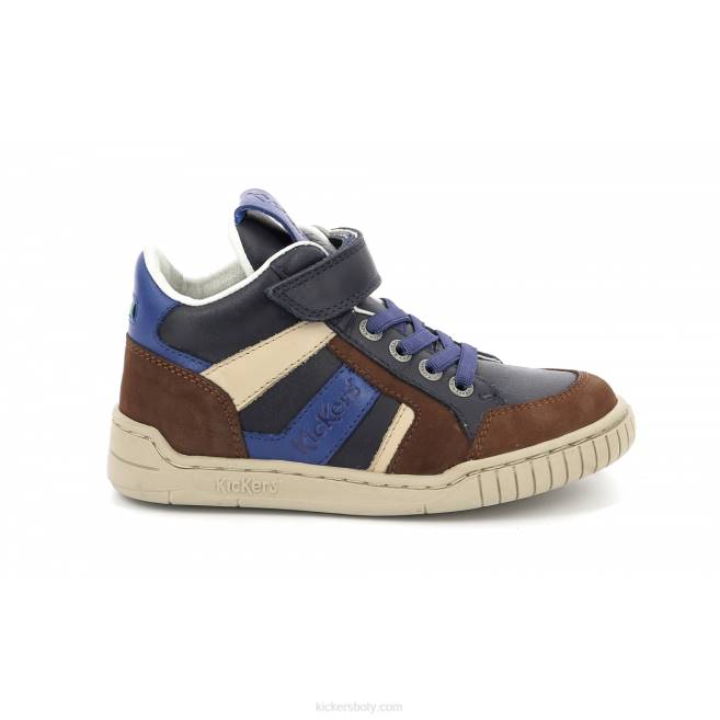Kickers děti wincky cdt brown blue navy JP26993