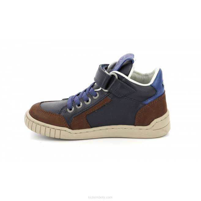 Kickers děti wincky cdt brown blue navy JP26993