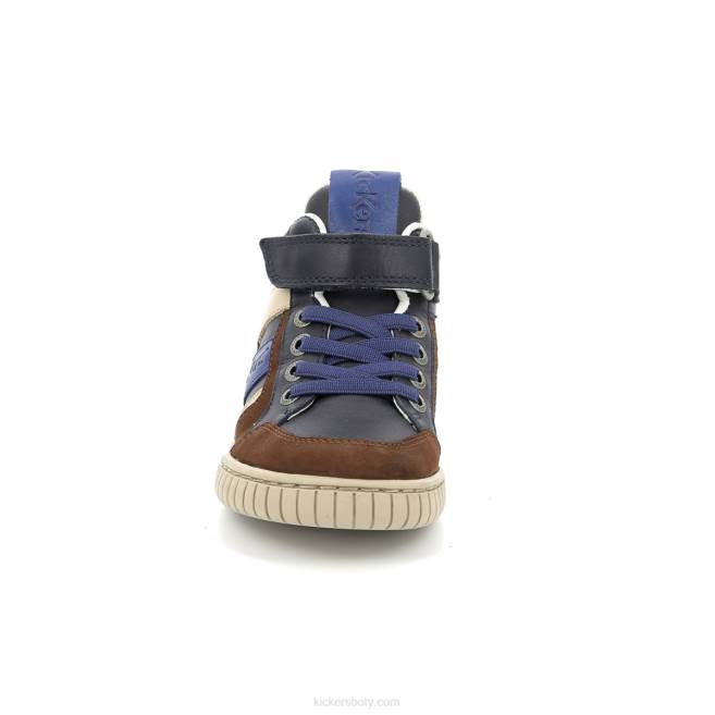 Kickers děti wincky cdt brown blue navy JP26993