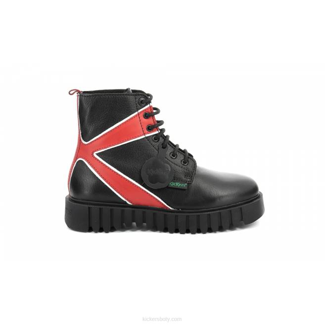 Kickers ženy kopa báječná černá červená JP26219