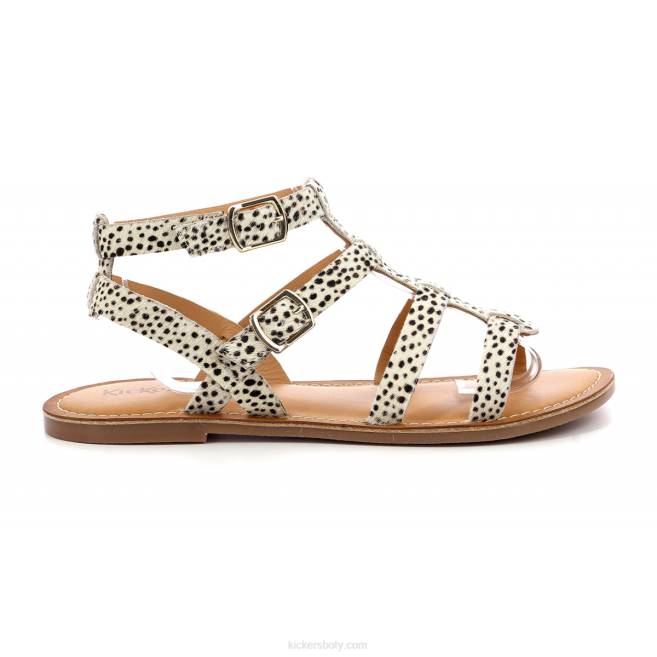 Kickers ženy kop omámený bílohnědý tisk JP2674