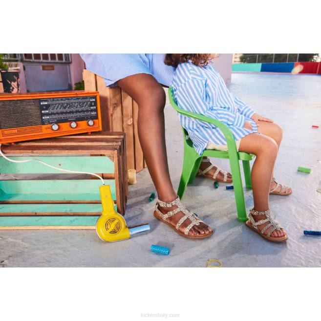 Kickers ženy kop omámený bílohnědý tisk JP2674